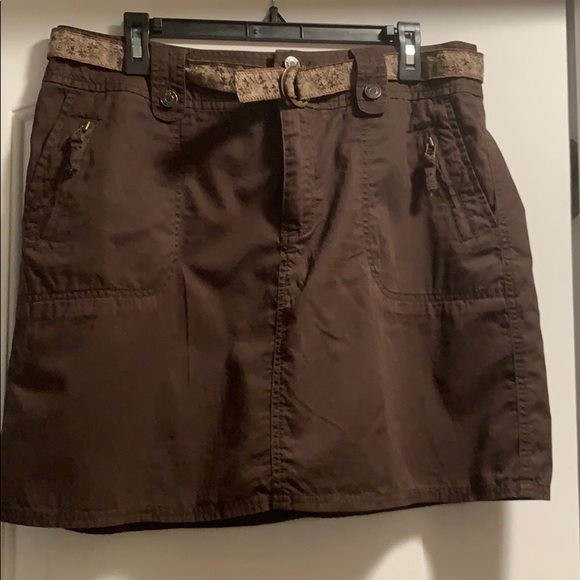 khaki denim skirt knee length